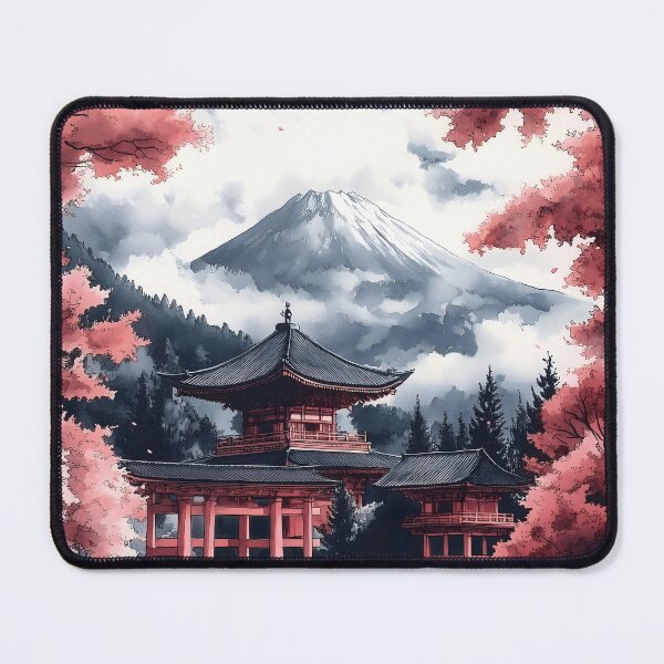 Item preview, Mount Fuji Sakura Lake Torii Gate Spring Serenity designed and sold by mildaclairmo.
