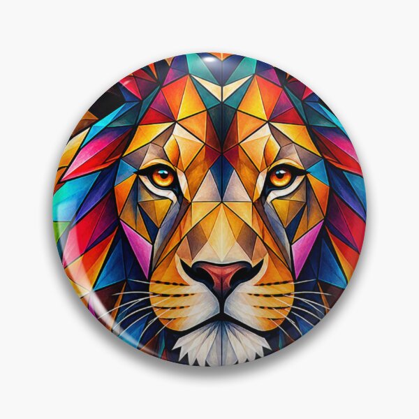 Item preview, Colorful Geometric Lion Art – Majestic Low Poly Animal Portrait for African Nature Lovers designed and sold by Geometric Art..