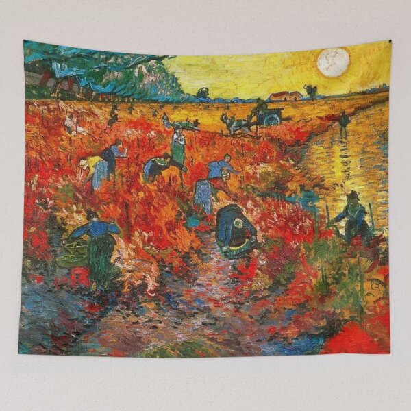 Item preview, Van Gogh Wall Art, Post-Impressionist Red Vineyard Landscape, Vintage Wine Country Decor for Art Lovers designed and sold by RickE.