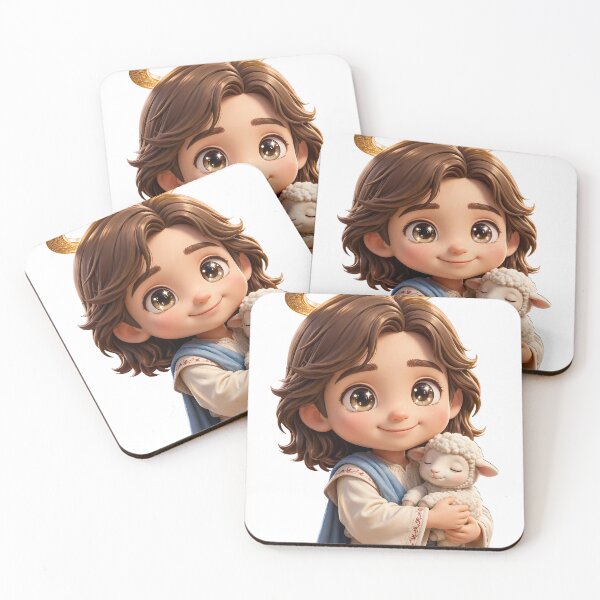 Item preview, Jesus the Good Shepherd and his baby lamb in Chibi Style designed and sold by NoticasDeFe.