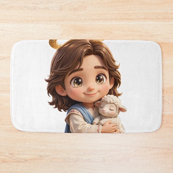 Item preview, Jesus the Good Shepherd and his baby lamb in Chibi Style designed and sold by NoticasDeFe.
