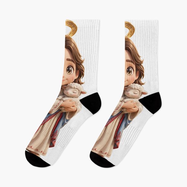 Item preview, Jesus the Good Shepherd and his baby lamb in Chibi Style designed and sold by NoticasDeFe.