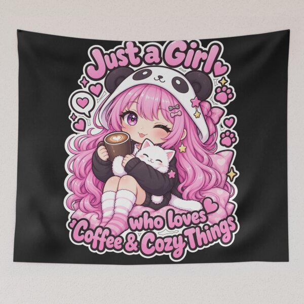 Item preview, Just a Girl Who Loves Coffee & Cozy Things designed and sold by Revyra Design .