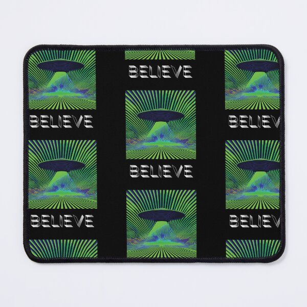 Item preview, Believe UFO Aliencore Psychedelic Optical Illusion Art – Alien Green designed and sold by ✨nightvrld.