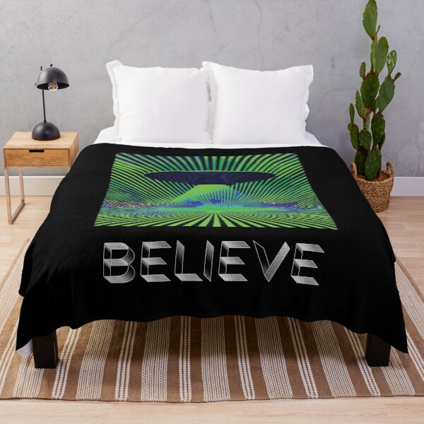 Item preview, Believe UFO Aliencore Psychedelic Optical Illusion Art – Alien Green designed and sold by ✨nightvrld.