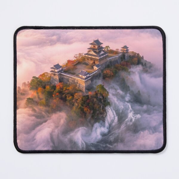 Item preview, Castillo japonés en el cielo, en un mar de nubes designed and sold by conohitoAI-ArtGallery.