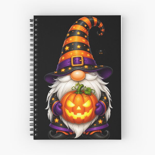 Item preview, Halloween Witch Gnome with Jack O Lantern Pumpkin and Spider. Cute Spooky Beard Dwarf October Costume Collection designed and sold by Pobilo-Design.
