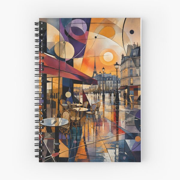 Item preview, Paris Café Wall Art – Geometric Eiffel Tower Parisian Street Scene, French Travel Decor designed and sold by GutyzDesignsES.
