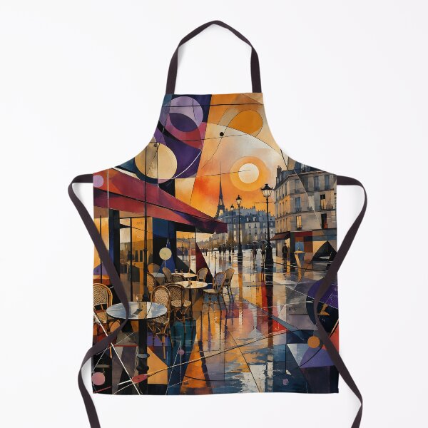 Item preview, Paris Café Wall Art – Geometric Eiffel Tower Parisian Street Scene, French Travel Decor designed and sold by GutyzDesignsES.