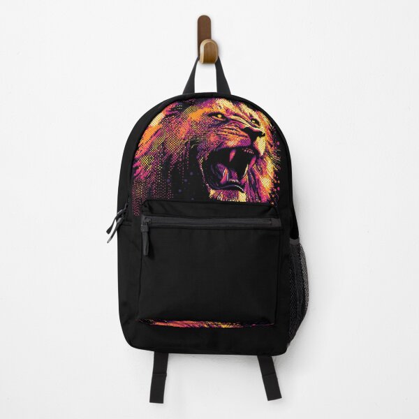 Item preview, Neon Halftone Pixel Art Lion designed and sold by ClubVacay.