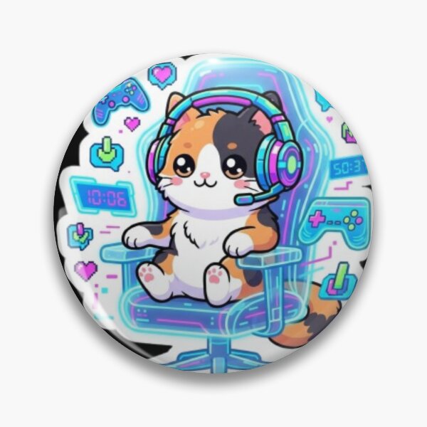 Item preview, Cute Calico Cat Gamer in Gaming Chair Art designed and sold by DailySparks.