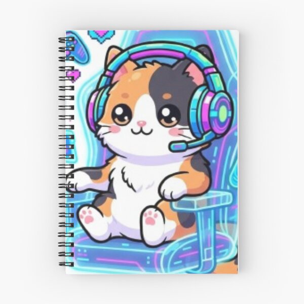Item preview, Cute Calico Cat Gamer in Gaming Chair Art designed and sold by DailySparks.