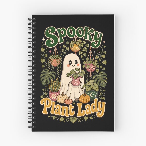 Item preview, Halloween Ghost Gardener with Houseplants Pumpkins and Vines. Cute Botanical Boo Autumn Nursery Cottage Studio. designed and sold by Pobilo-Design.