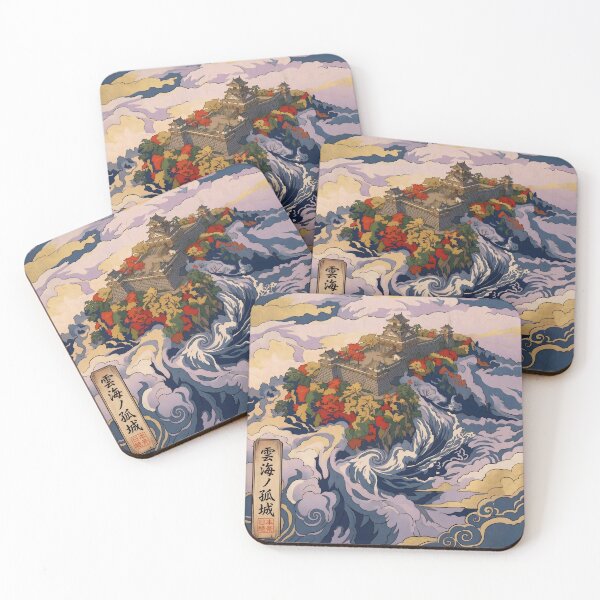 Item preview, Ukiyo-e Japanese Sky Castle Sea of Clouds designed and sold by conohitoAI-ArtGallery.