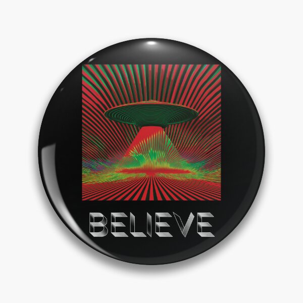 Item preview, Believe UFO Aliencore Psychedelic Optical Illusion Art – Cosmic Red designed and sold by ✨nightvrld.