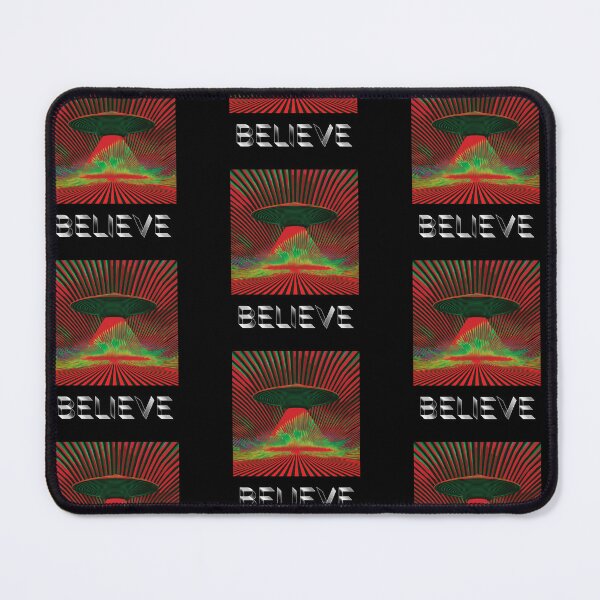 Item preview, Believe UFO Aliencore Psychedelic Optical Illusion Art – Cosmic Red designed and sold by ✨nightvrld.