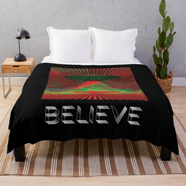 Item preview, Believe UFO Aliencore Psychedelic Optical Illusion Art – Cosmic Red designed and sold by ✨nightvrld.