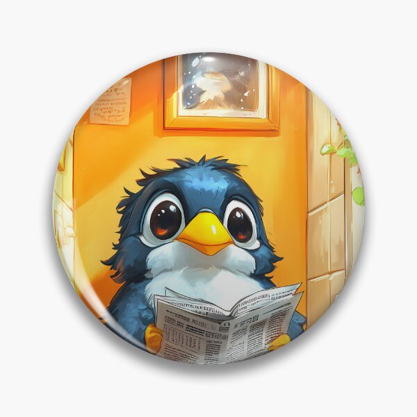 Item preview, Puffin Bathroom Newspaper Reader Cozy Cartoon Wildlife Humor designed and sold by mildaclairmo.