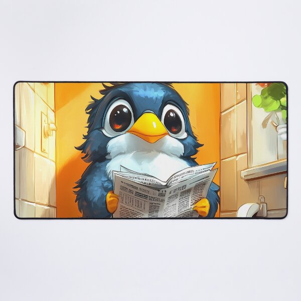 Item preview, Puffin Bathroom Newspaper Reader Cozy Cartoon Wildlife Humor designed and sold by mildaclairmo.