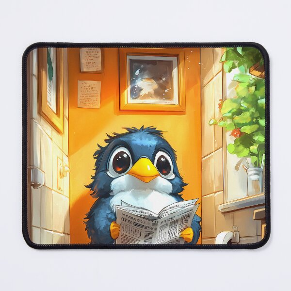 Item preview, Puffin Bathroom Newspaper Reader Cozy Cartoon Wildlife Humor designed and sold by mildaclairmo.