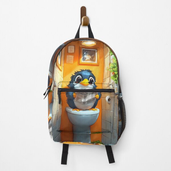 Item preview, Puffin Bathroom Newspaper Reader Cozy Cartoon Wildlife Humor designed and sold by mildaclairmo.