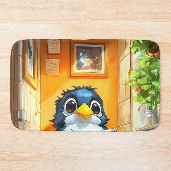 Item preview, Puffin Bathroom Newspaper Reader Cozy Cartoon Wildlife Humor designed and sold by mildaclairmo.
