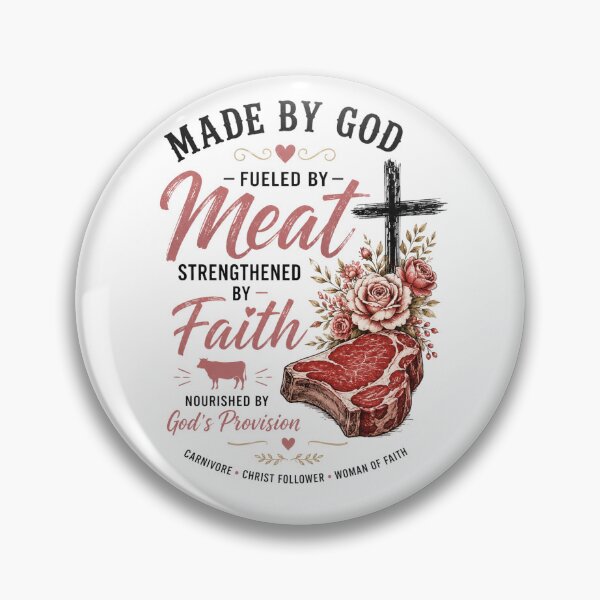 Item preview, MADE BY GOD FULFILLED BY MEAT STENGTHENED BY FAITH designed and sold by CarnivoreGifts.