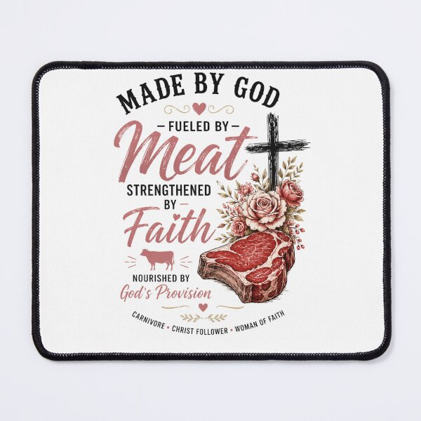 Item preview, MADE BY GOD FULFILLED BY MEAT STENGTHENED BY FAITH designed and sold by CarnivoreGifts.