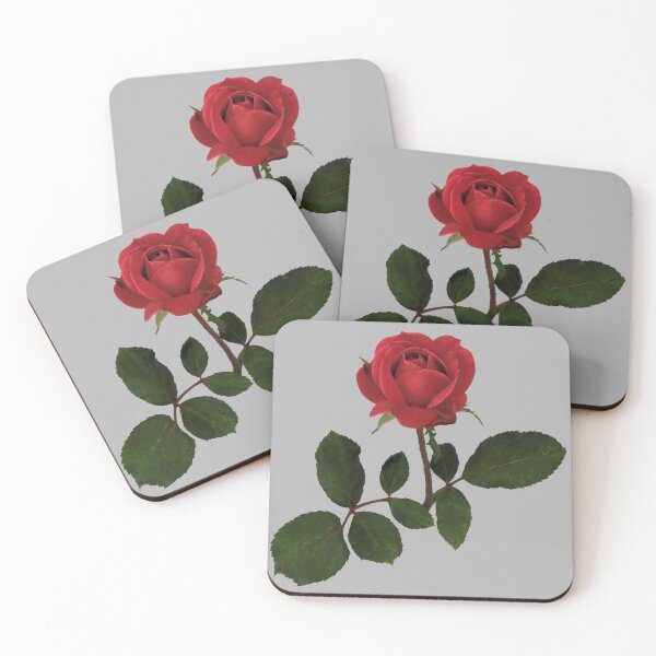 Item preview, Beautiful Red Rose with Green Leaves designed and sold by darksteel101.