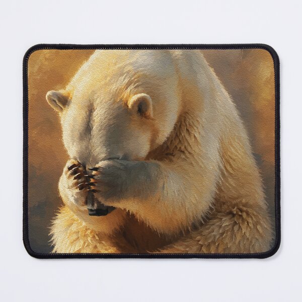 Item preview, Contemplative Polar Bear – Warm Golden Light Portrait designed and sold by RamyGallery.