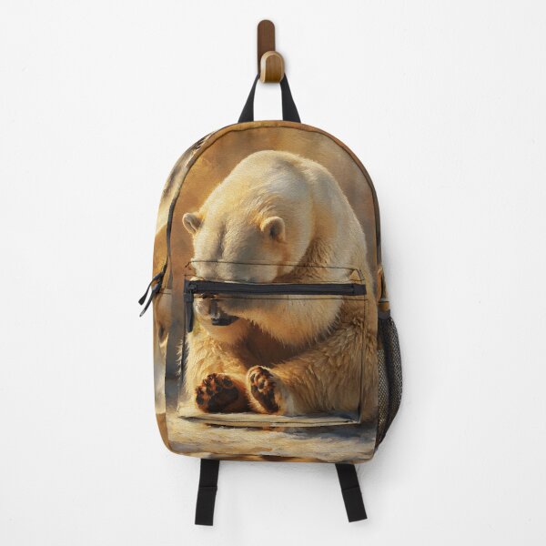 Item preview, Contemplative Polar Bear – Warm Golden Light Portrait designed and sold by RamyGallery.
