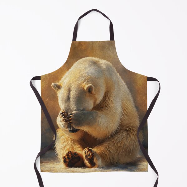 Item preview, Contemplative Polar Bear – Warm Golden Light Portrait designed and sold by RamyGallery.