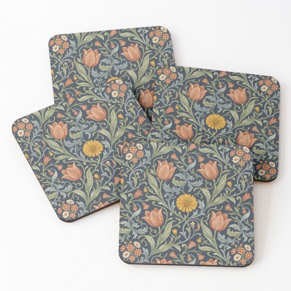 Item preview, Antique Navy Art Nouveau Botanical Floral Patter designed and sold by arteresting-art.