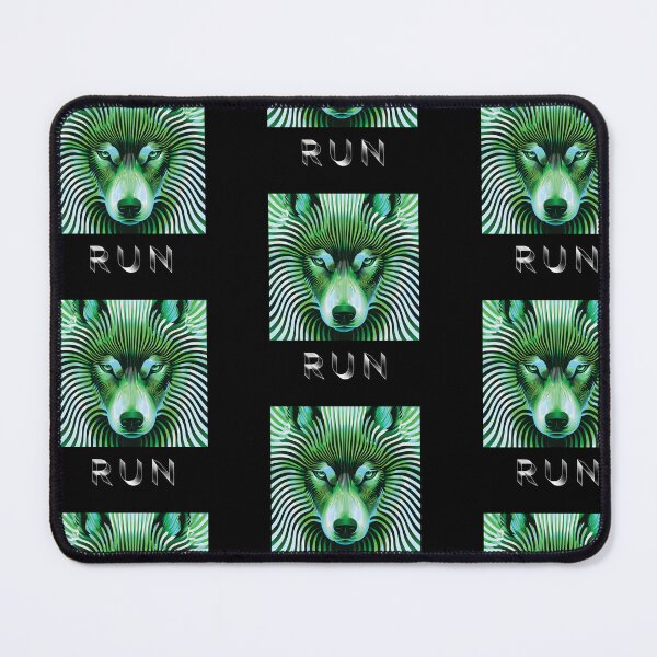 Item preview, LIMELIGHT — RUN Wolf Pack Optical Illusion Art | Aliencore Cyber Goth Alternative in Green & Teal designed and sold by ✨nightvrld.