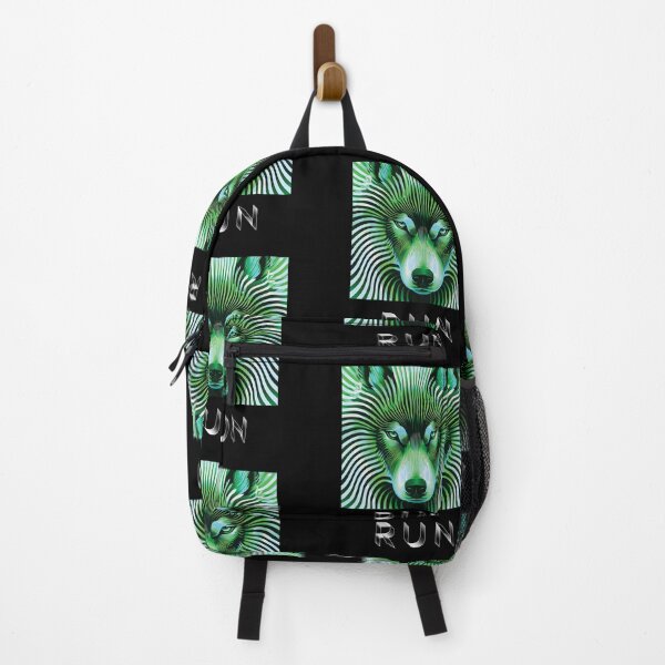Item preview, LIMELIGHT — RUN Wolf Pack Optical Illusion Art | Aliencore Cyber Goth Alternative in Green & Teal designed and sold by ✨nightvrld.