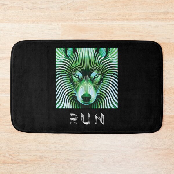 Item preview, LIMELIGHT — RUN Wolf Pack Optical Illusion Art | Aliencore Cyber Goth Alternative in Green & Teal designed and sold by ✨nightvrld.