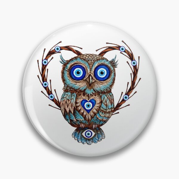 Item preview, Evil Eye Owl Protection Amulet designed and sold by WhiteLightPrint.
