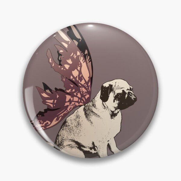 Item preview, Pug Fairy Life - Sepia-Toned Pug With Butterfly Wings designed and sold by LittleMissTyne.