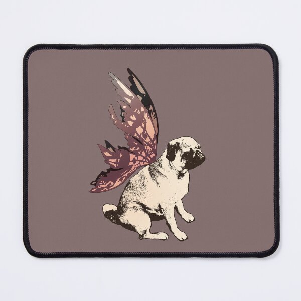 Item preview, Pug Fairy Life - Sepia-Toned Pug With Butterfly Wings designed and sold by LittleMissTyne.