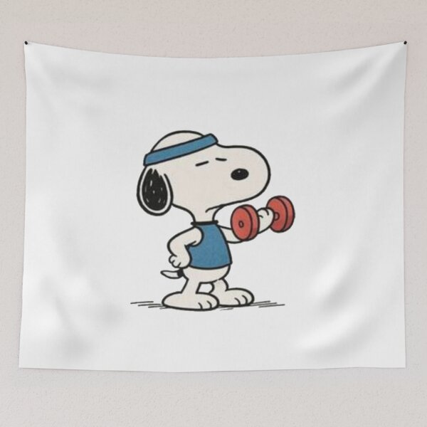 Item preview, Funny Retro Peanuts Snoopy Gym Weightlifting  designed and sold by Gbriel3.