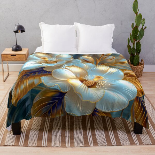 Item preview, White Tropical Flowers and Palm Leaves designed and sold by MargaretWiktor.