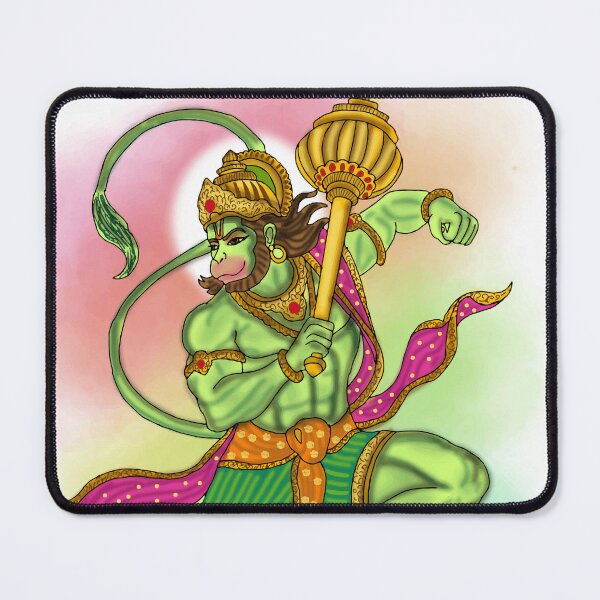 Item preview, Lord Hanuman Artwork | Powerful Hindu God Digital Art & Devotional Illustration designed and sold by Harshit_Digital_Arts.
