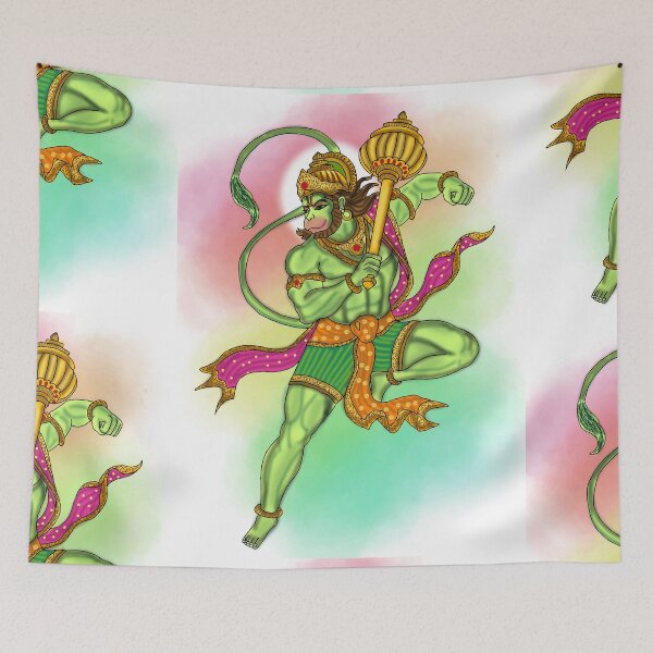 Item preview, Lord Hanuman Artwork | Powerful Hindu God Digital Art & Devotional Illustration designed and sold by Harshit_Digital_Arts.