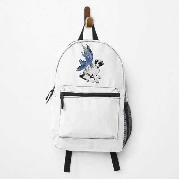 Item preview, Pug Fairy Life - Black and White Pug With Butterfly Wings designed and sold by LittleMissTyne.