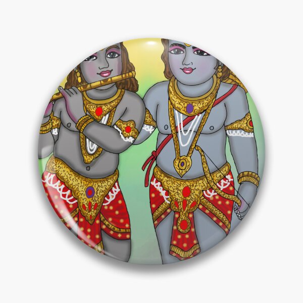 Item preview, Lord Rama & Krishna Artwork | Divine Hindu Gods Digital Art Illustration designed and sold by Harshit_Digital_Arts.