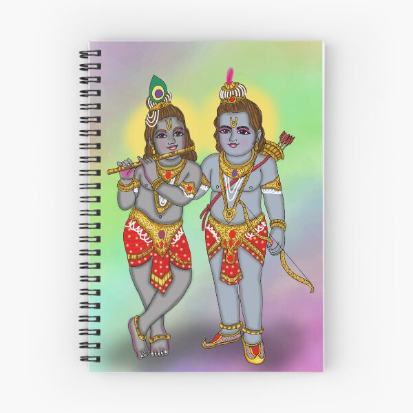 Item preview, Lord Rama & Krishna Artwork | Divine Hindu Gods Digital Art Illustration designed and sold by Harshit_Digital_Arts.