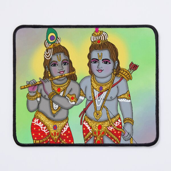 Item preview, Lord Rama & Krishna Artwork | Divine Hindu Gods Digital Art Illustration designed and sold by Harshit_Digital_Arts.