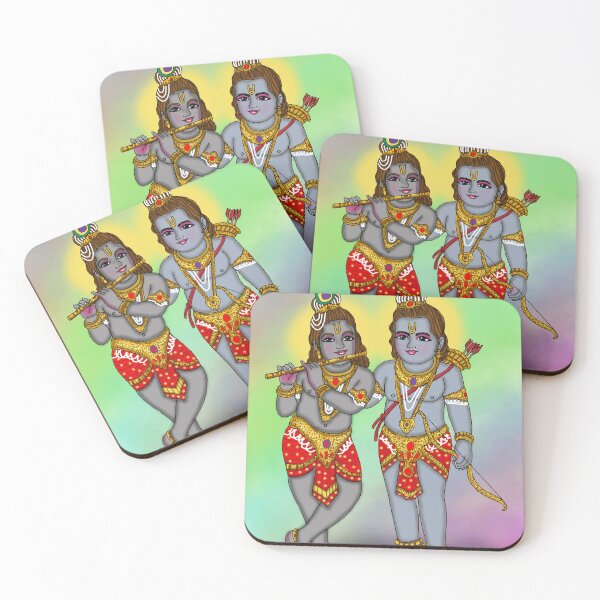 Item preview, Lord Rama & Krishna Artwork | Divine Hindu Gods Digital Art Illustration designed and sold by Harshit_Digital_Arts.