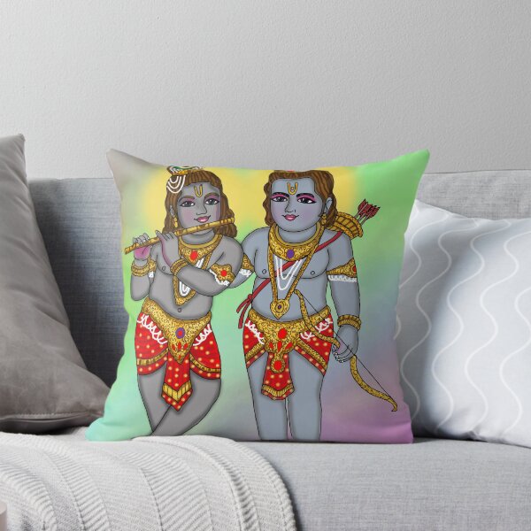 Item preview, Lord Rama & Krishna Artwork | Divine Hindu Gods Digital Art Illustration designed and sold by Harshit_Digital_Arts.