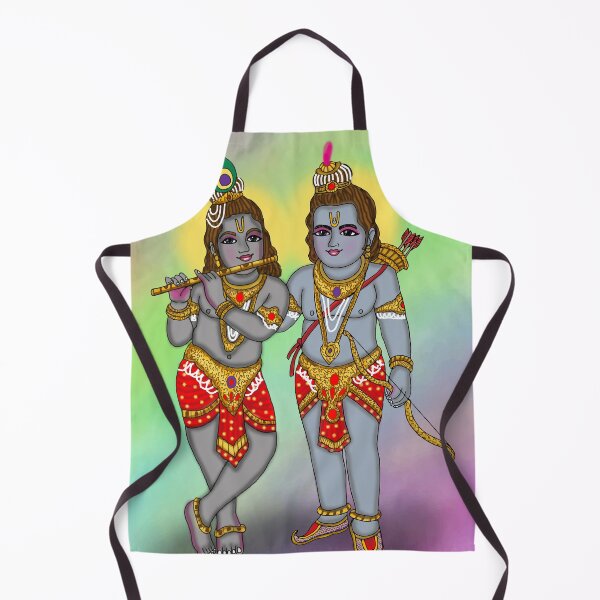 Item preview, Lord Rama & Krishna Artwork | Divine Hindu Gods Digital Art Illustration designed and sold by Harshit_Digital_Arts.